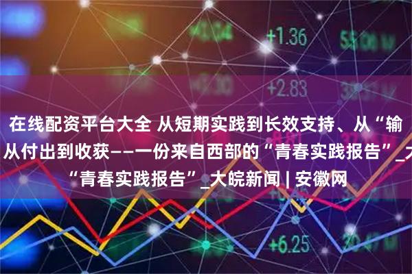在线配资平台大全 从短期实践到长效支持、从“输血”到“造血”、从付出到收获——一份来自西部的“青春实践报告”_大皖新闻 | 安徽网